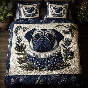 Arctic Pug 3-Piece Quilted Bedding Set NCU0PT2300