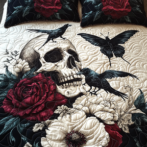 Artistic Skull 3-Piece Quilted Bedding Set NCU0TL2048