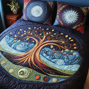 Aurora Roots 3-Piece Quilted Bedding Set NCU0VL910