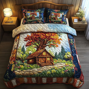 Autumn Cabin 3-Piece Quilted Bedding Set NCU0NT3653