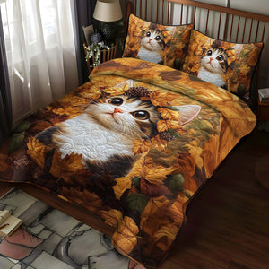 Autumn Kitten 3-Piece Quilted Bedding Set NCU0NT994