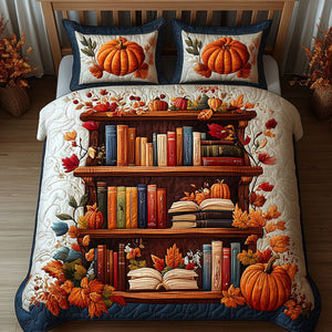 Autumn Library Charm 3-Piece Quilted Bedding Set NCU0NT2928
