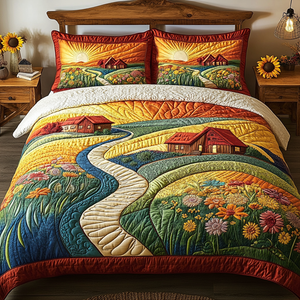 Autumn Meadows 3-Piece Quilted Bedding Set NCU0VL1541