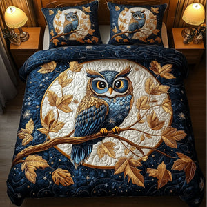 Autumn Owl 3-Piece Quilted Bedding Set NCU0NT3363