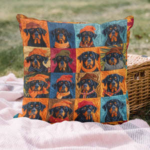 Autumn Rottweiler Retreat Quilted Pillow Case NCU0PT416