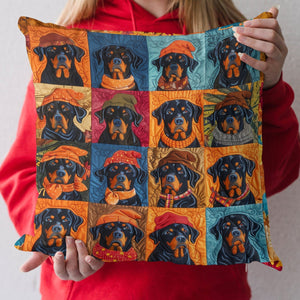 Autumn Rottweiler Retreat Quilted Pillow Case NCU0PT416