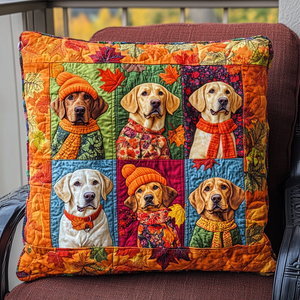 Autumn Themed Labrador Quilted Pillow Case NCU0PD720