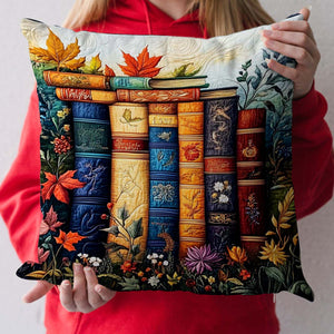 Autumnal Bookshelf Quilted Pillow Case NCU0NT1077