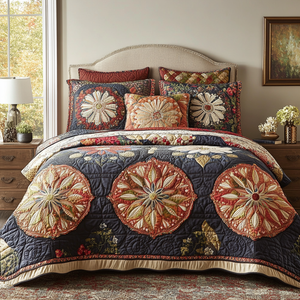 Azure Garden 3-Piece Quilted Bedding Set NCU0VH3728