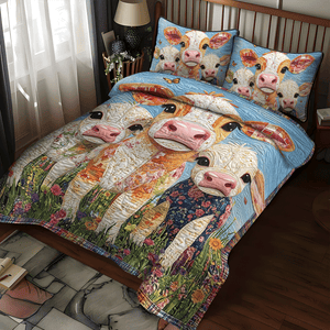 Baby Cows 3-Piece Quilted Bedding Set NCU0TH1381