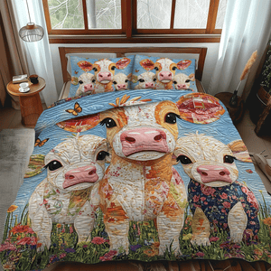 Baby Cows 3-Piece Quilted Bedding Set NCU0TH1381