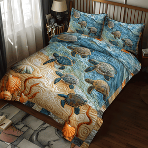 Baby Turtle Voyage 3-Piece Quilted Bedding Set NCU0TH1329