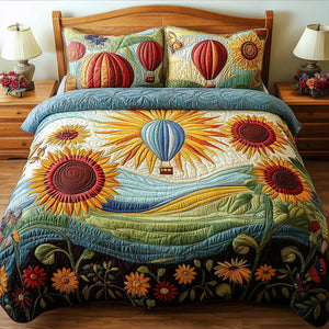 Balloon Bloom Bliss 3-Piece Quilted Bedding Set NCU0PT5173