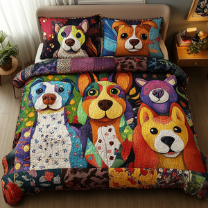 Barking Bliss Quilted Bedding Set NCU0DV4242