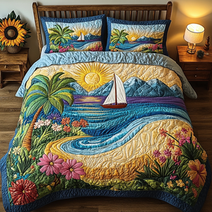 Beach Escape 3-Piece Quilted Bedding Set NCU0VL1742