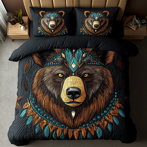 Bear Clan Designs 3-Piece Quilted Bedding Set NCU0DK3476
