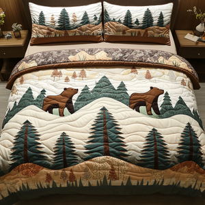 Bear Haven 3-Piece Quilted Bedding Set NCU0VH3105
