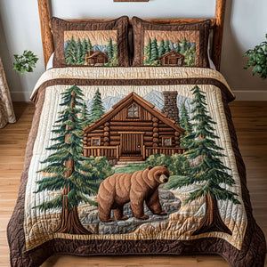 Bear Lodge 3-Piece Quilted Bedding Set NCU0NT3093