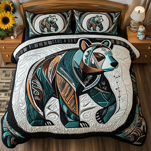 Bear Spirit 3-Piece Quilted Bedding Set NCU0VL1731