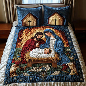 Bethlehem Night Sky 3-Piece Quilted Bedding Set NCU0NT1559