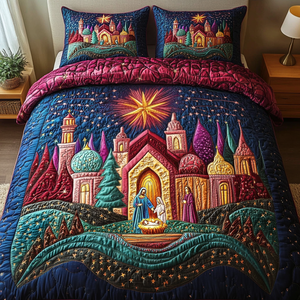 Bethlehem Star 3-Piece Quilted Bedding Set NCU0VH1170