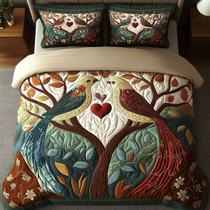 Bird Bliss 3-Piece Quilted Bedding Set NCU0VH3315