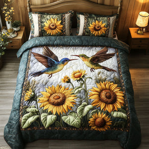 Bird and Blossoms 3-Piece Quilted Bedding Set NCU0NT3340