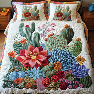 Blooming Bright 3-Piece Quilted Bedding Set NCU0NT2052