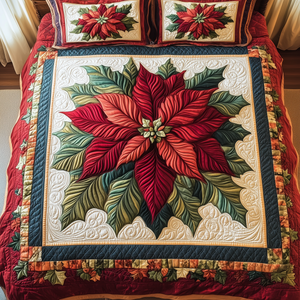 Blooming Noel 3-Piece Quilted Bedding Set NCU0VH1059