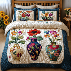 Blooming Paradise 3-Piece Quilted Bedding Set NCU0VL1475