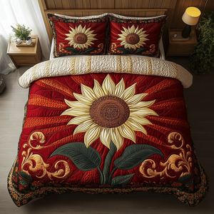 Blooming Rays 3-Piece Quilted Bedding Set NCU0DK4032