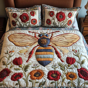 Blossom Bee 3-Piece Quilted Bedding Set NCU0NT2142