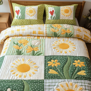 Blossom Bliss 3-Piece Quilted Bedding Set NCU0DK5634