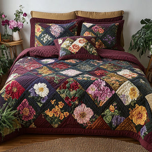 Blossom Bliss 3-Piece Quilted Bedding Set NCU0PT5136