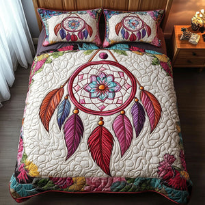 Blossom Circle 3-Piece Quilted Bedding Set NCU0NT3371