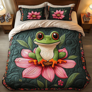 Blossom Frog Serenity 3-Piece Quilted Bedding Set NCU0NT3960