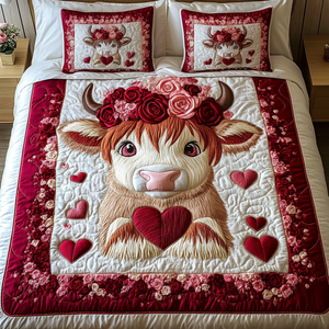 Blossom Moo 3-Piece Quilted Bedding Set NCU0VH1343