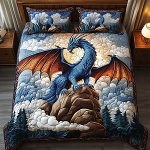 Blue Majesty 3-Piece Quilted Bedding Set NCU0NT3802