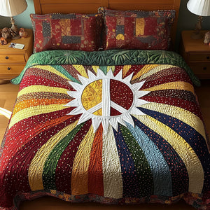 Boho Peace Sun 3-Piece Quilted Bedding Set NCU0NT3905