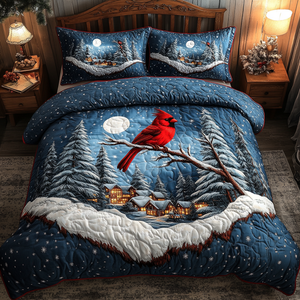 Bold in Red 3-Piece Quilted Bedding Set NCU0DK3077