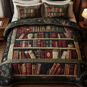 Book Haven 3-Piece Quilted Bedding Set NCU0VH877
