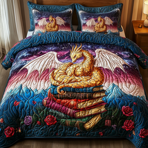 Book Hoard 3-Piece Quilted Bedding Set NCU0VH739