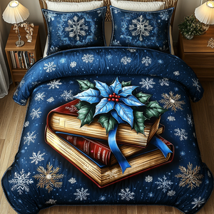 Bookish Winter Escape 3-Piece Quilted Bedding Set NCU0TL2077