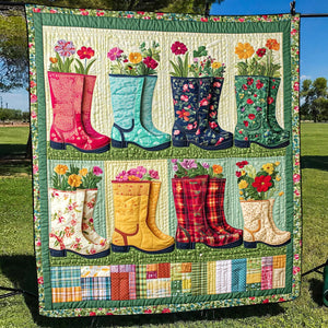 Boots in Bloom Quilted Blanket NCU0TH1444