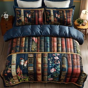 Botanical Book Nook Quilted Bedding Set NCU0DV4184