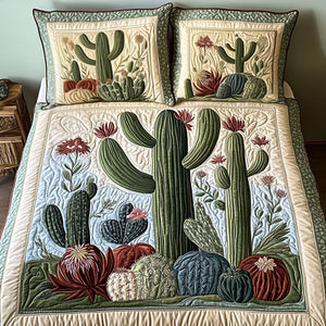 Botanical Desert 3-Piece Quilted Bedding Set NCU0NT2987