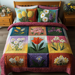 Botanical Serenity 3-Piece Quilted Bedding Set NCU0PT5034