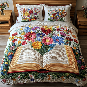 Botanical Tale 3-Piece Quilted Bedding Set NCU0VL1323