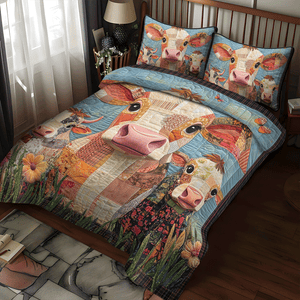 Bovine Beauties 3-Piece Quilted Bedding Set NCU0TH1378