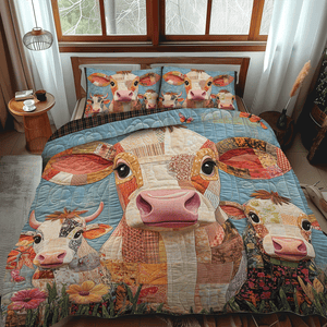 Bovine Beauties 3-Piece Quilted Bedding Set NCU0TH1378